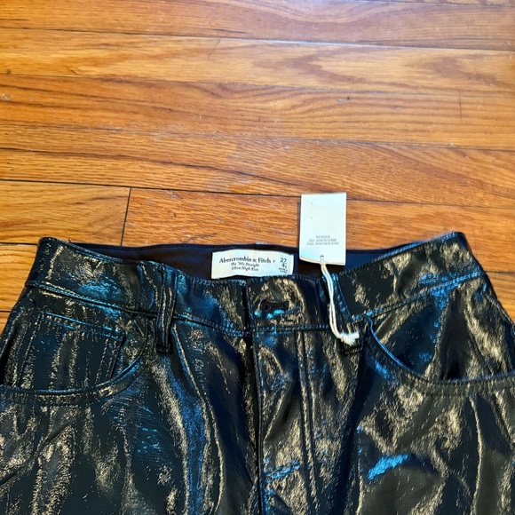 🖤Abercrombie & Fitch Vegan Leather 90s Straight Pant - Picture 9 of 12